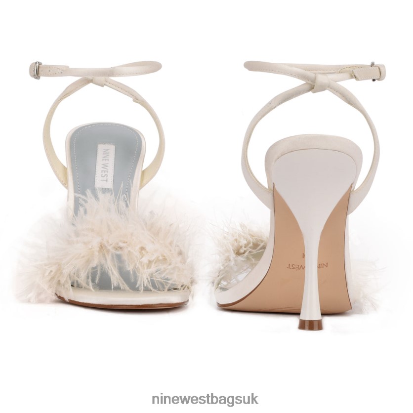 Nine West Milano Heeled Sandals RFX40B1753 - Nine West UK Ivory Satin