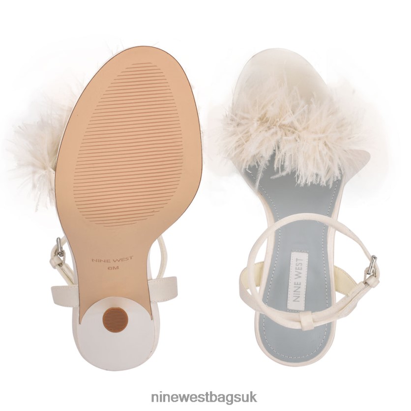 Nine West Milano Heeled Sandals RFX40B1753 - Nine West UK Ivory Satin