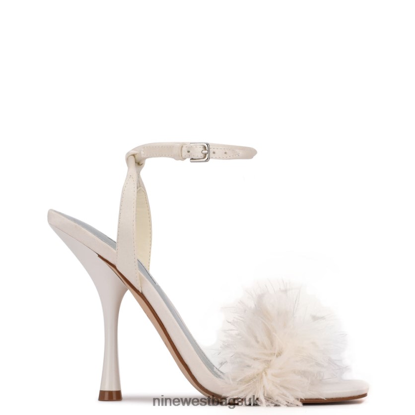 Nine West Milano Heeled Sandals RFX40B289 - Nine West UK Ivory Satin