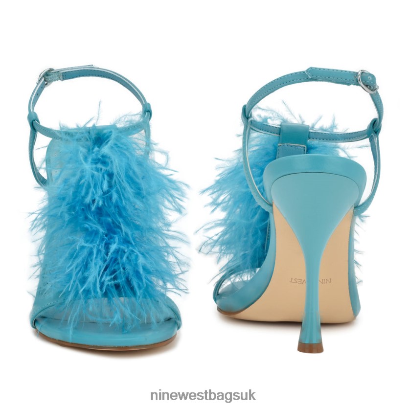 Nine West Million Ankle Strap Heeled Sandals RFX40B1748 - Nine West Bags UK Teal
