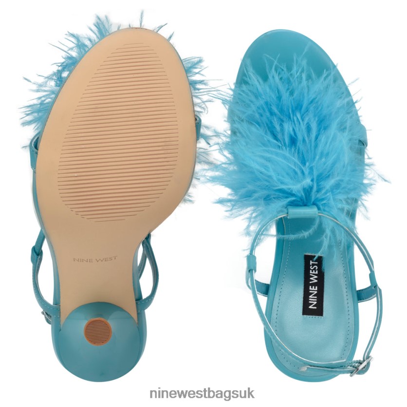 Nine West Million Ankle Strap Heeled Sandals RFX40B1748 - Nine West Bags UK Teal