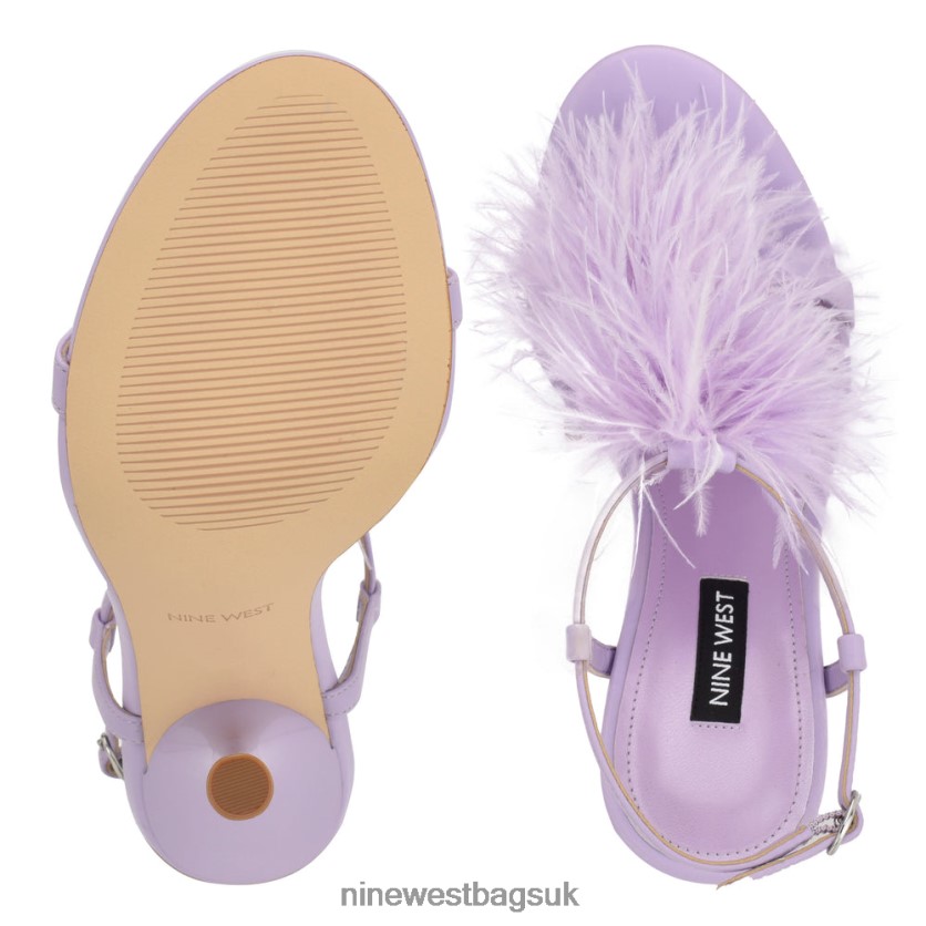 Nine West Million Ankle Strap Heeled Sandals RFX40B1750 - Nine West Sandals UK Light Purple