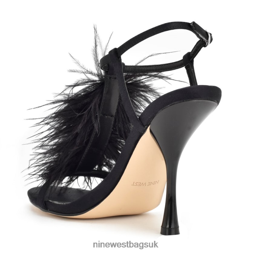 Nine West Million Ankle Strap Heeled Sandals RFX40B1751 - Nine West UK Sale Black