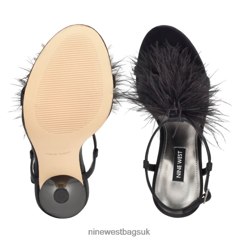 Nine West Million Ankle Strap Heeled Sandals RFX40B1751 - Nine West UK Sale Black