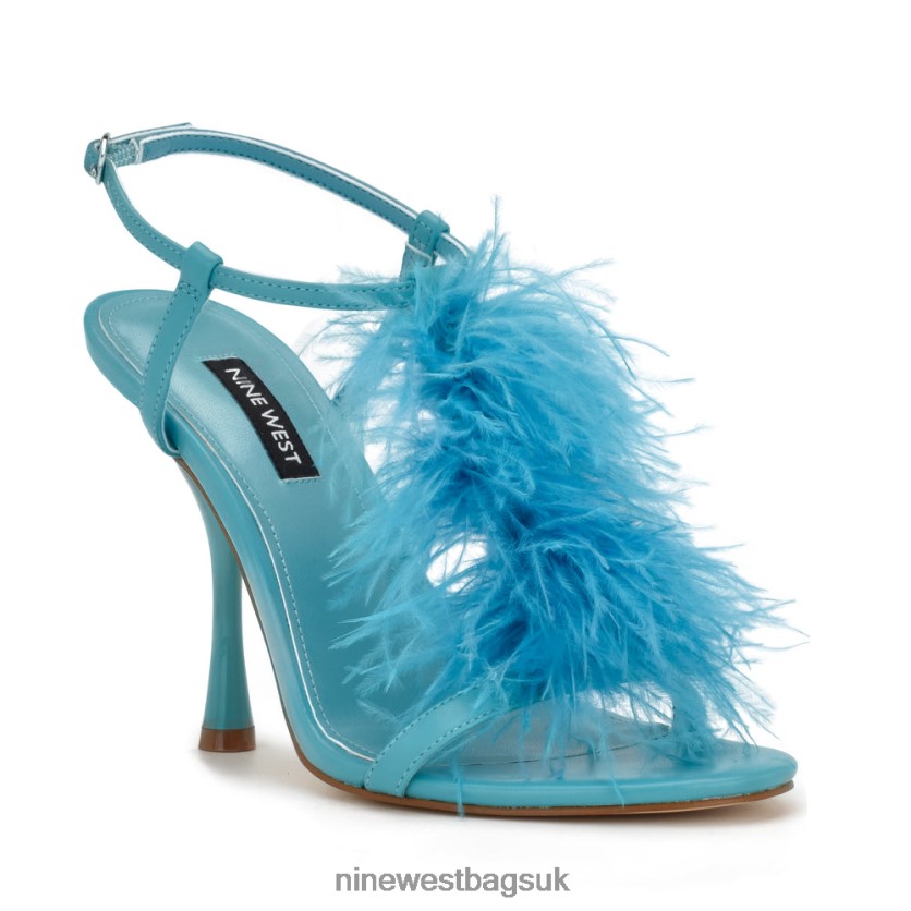 Nine West Million Ankle Strap Heeled Sandals RFX40B284 - Nine West Bags UK Teal