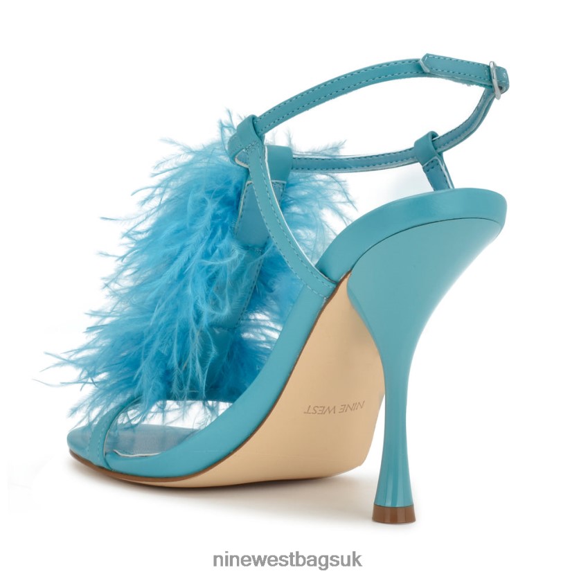 Nine West Million Ankle Strap Heeled Sandals RFX40B284 - Nine West Bags UK Teal