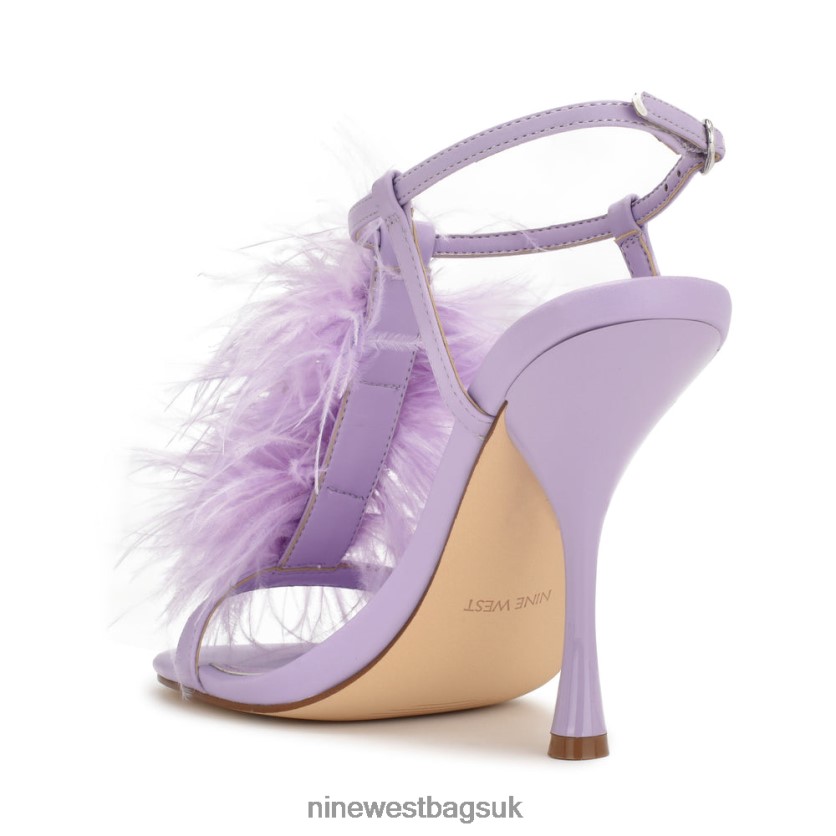 Nine West Million Ankle Strap Heeled Sandals RFX40B286 - Nine West Sandals UK Light Purple