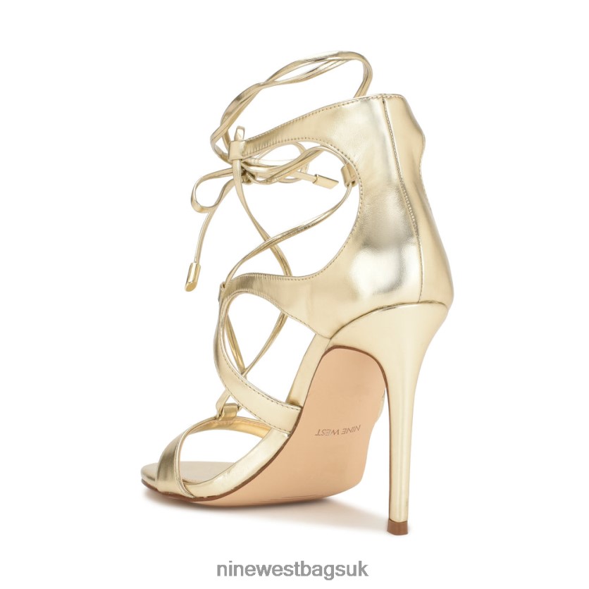 Nine West Mindi Ankle Wrap Heeled Sandals RFX40B370 - Nine West Sandals UK Platino