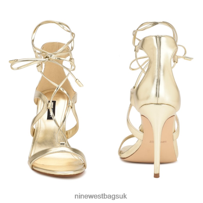 Nine West Mindi Ankle Wrap Heeled Sandals RFX40B370 - Nine West Sandals UK Platino