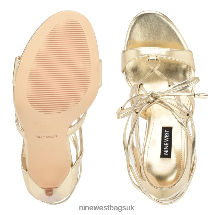 Nine West Mindi Ankle Wrap Heeled Sandals RFX40B370 - Nine West Sandals UK Platino