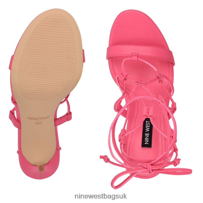 Nine West Mix Ankle Wrap Sandals RFX40B2029 - Nine West UK Wow Pink