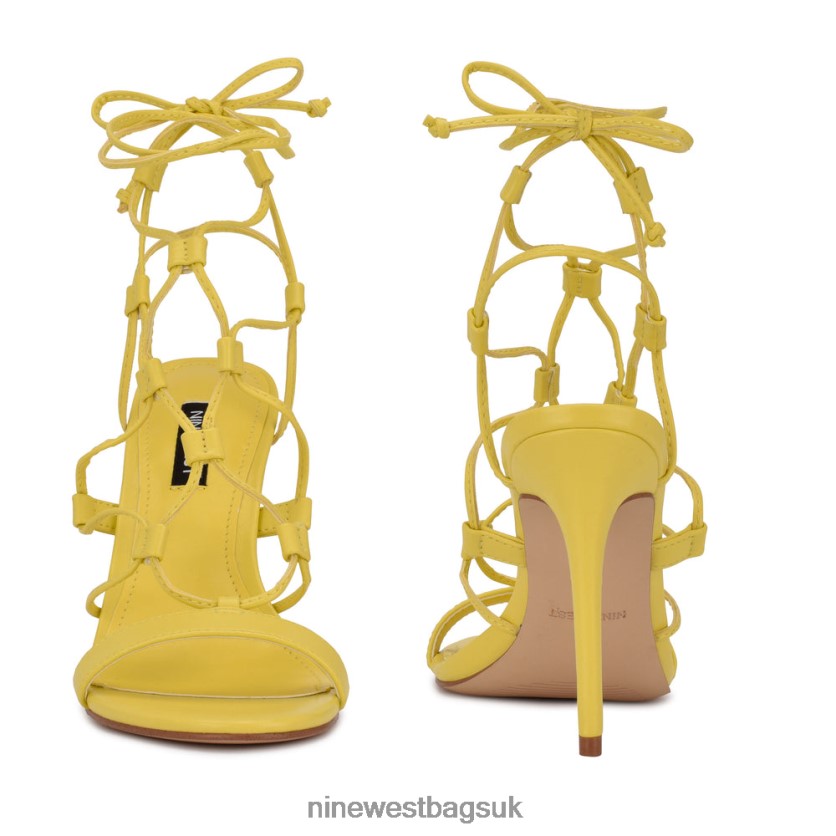 Nine West Mix Ankle Wrap Sandals RFX40B2030 - Nine West Sandals UK New Yellow