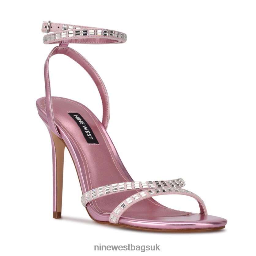 Nine West Mona Ankle Strap Sandals RFX40B1966 - Nine West Sandals UK Pink Suede