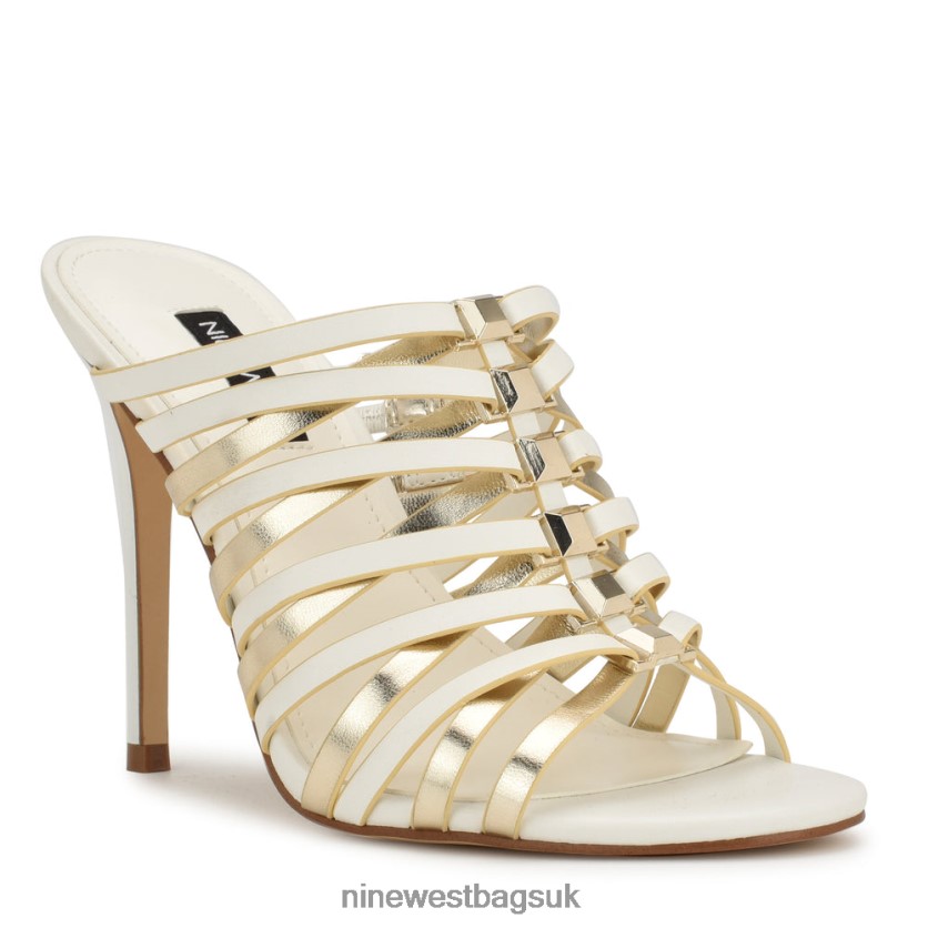 Nine West Must Heeled Slide Sandals RFX40B137 - Nine West UK White Platino
