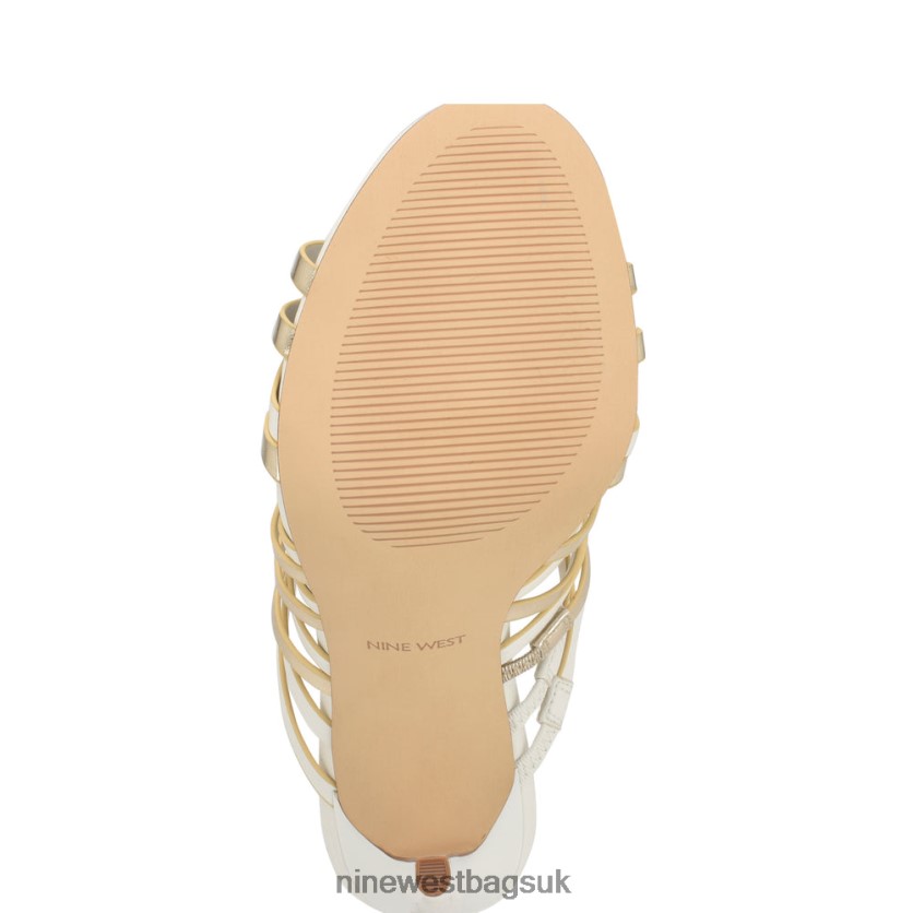 Nine West Must Heeled Slide Sandals RFX40B137 - Nine West UK White Platino