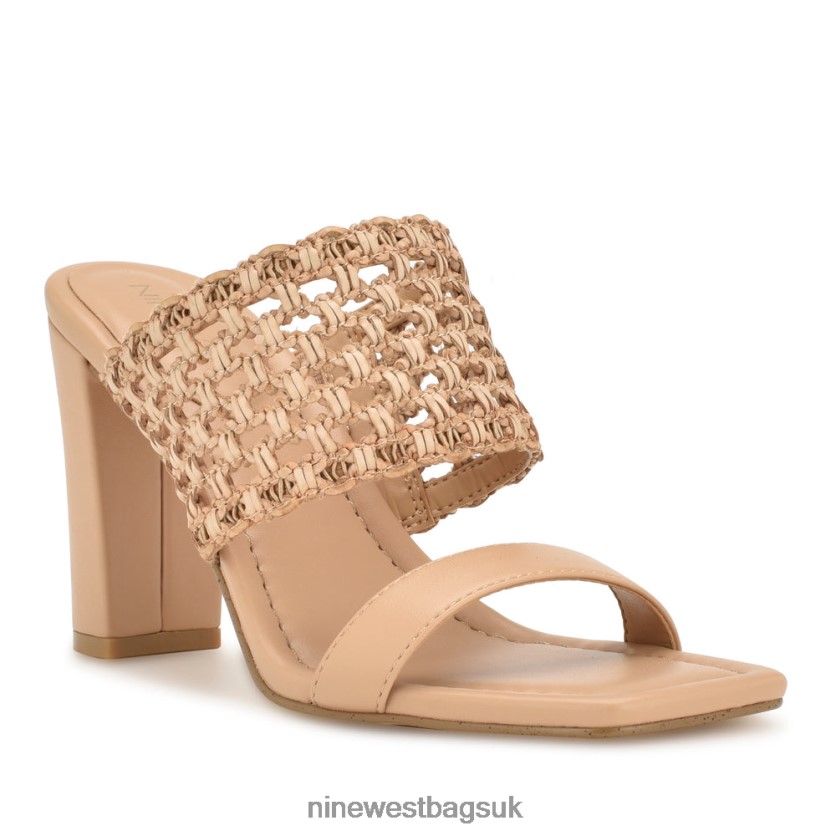 Nine West Mylas Heeled Slide Sandals RFX40B148 - Nine West Bags UK Light Natural