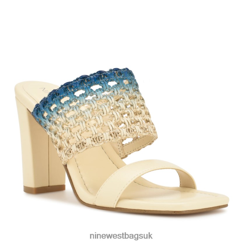 Nine West Mylas Heeled Slide Sandals RFX40B149 - Nine West UK Cream Blue Ombre