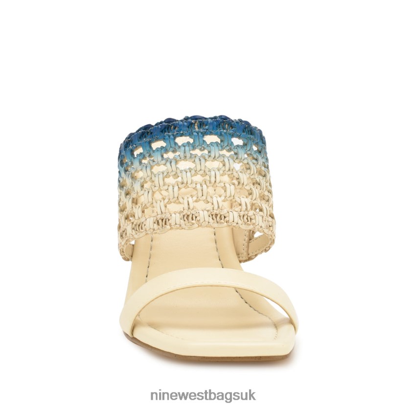Nine West Mylas Heeled Slide Sandals RFX40B149 - Nine West UK Cream Blue Ombre
