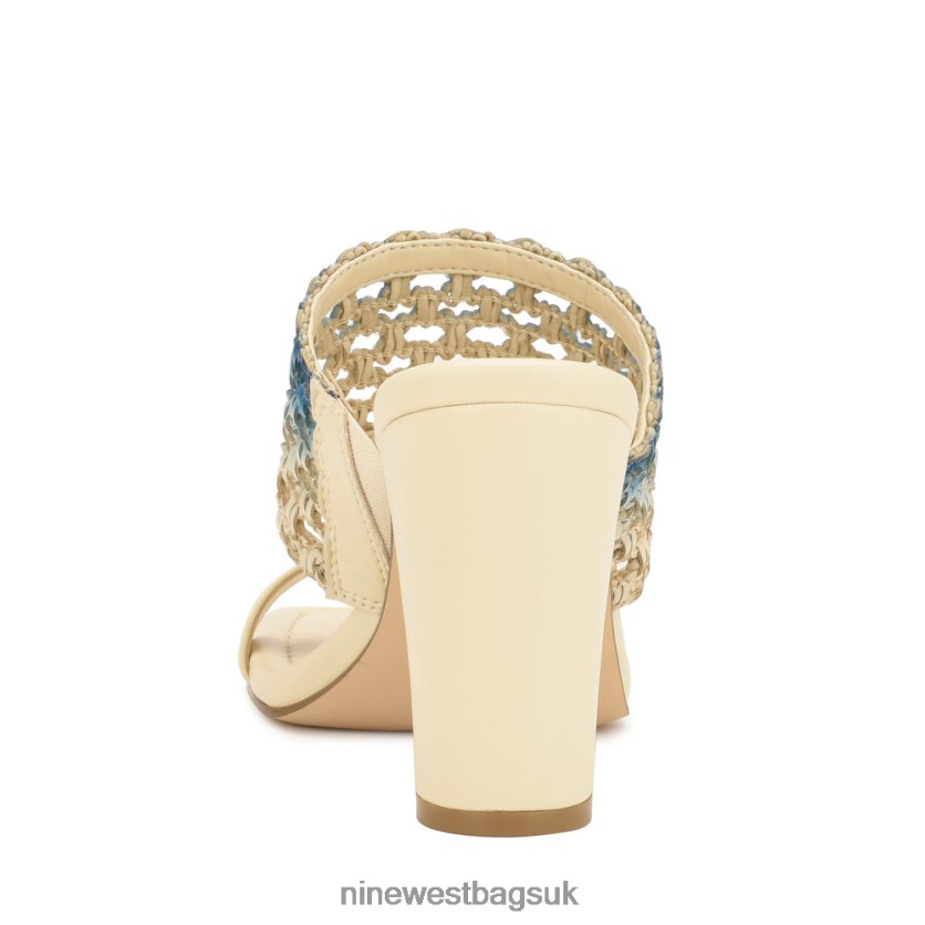 Nine West Mylas Heeled Slide Sandals RFX40B149 - Nine West UK Cream Blue Ombre