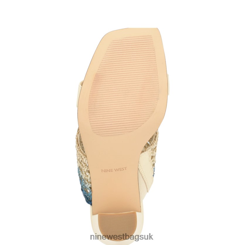 Nine West Mylas Heeled Slide Sandals RFX40B149 - Nine West UK Cream Blue Ombre