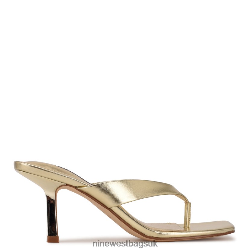 Nine West Nest Heeled Thong Sandals RFX40B1927 - Nine West UK Sale Platino
