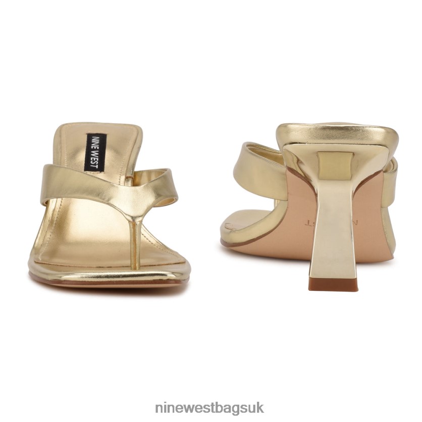 Nine West Nest Heeled Thong Sandals RFX40B1927 - Nine West UK Sale Platino