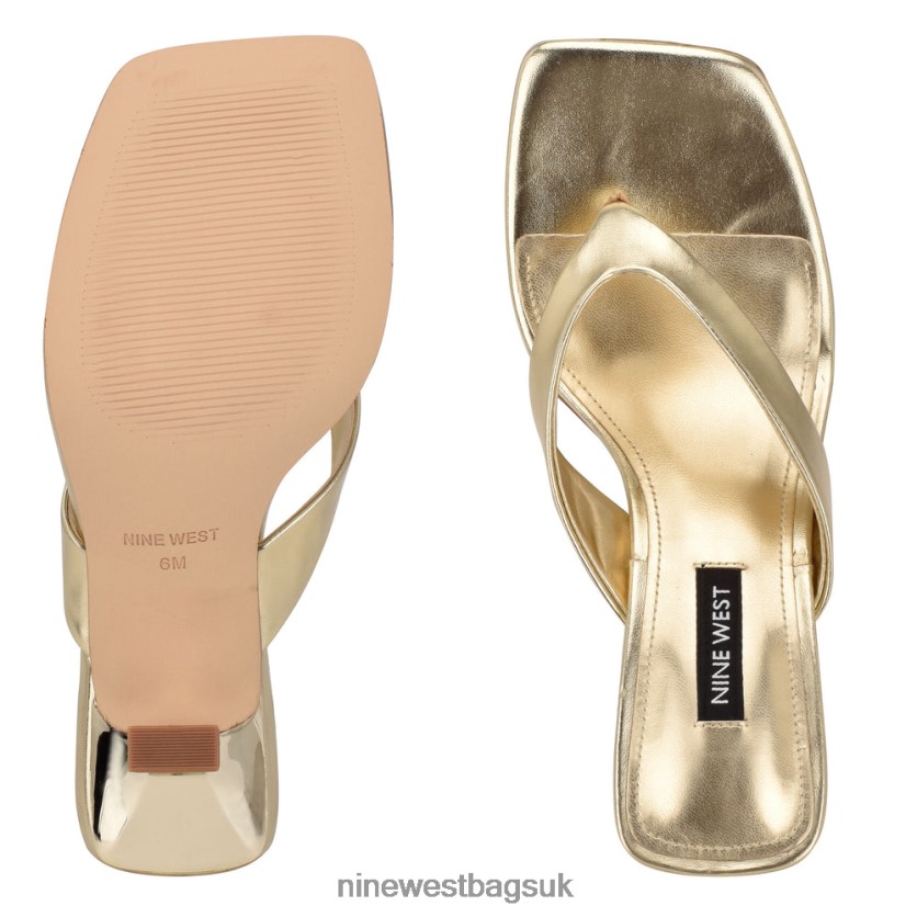 Nine West Nest Heeled Thong Sandals RFX40B1927 - Nine West UK Sale Platino