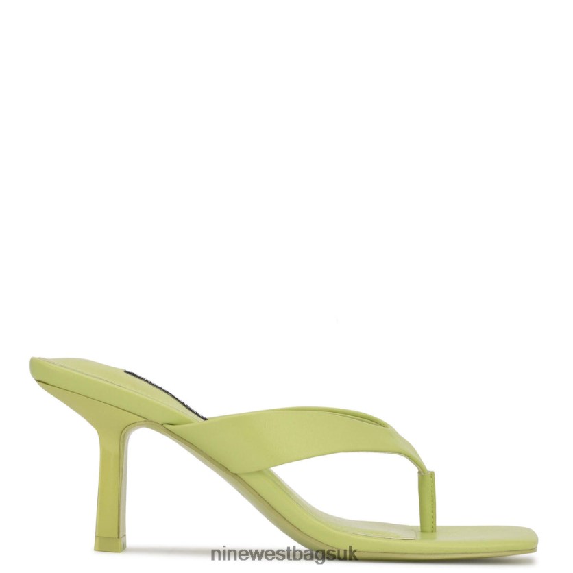 Nine West Nest Heeled Thong Sandals RFX40B607 - Nine West UK Sale Neon Lime
