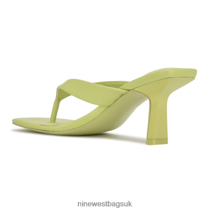 Nine West Nest Heeled Thong Sandals RFX40B607 - Nine West UK Sale Neon Lime