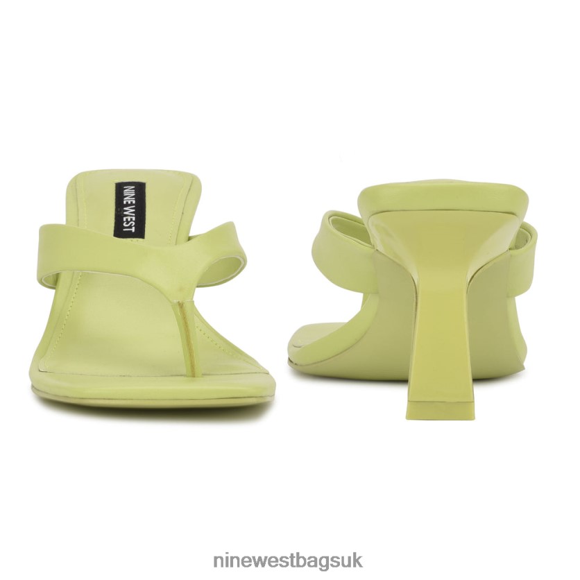Nine West Nest Heeled Thong Sandals RFX40B607 - Nine West UK Sale Neon Lime