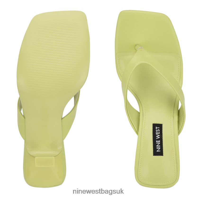 Nine West Nest Heeled Thong Sandals RFX40B607 - Nine West UK Sale Neon Lime