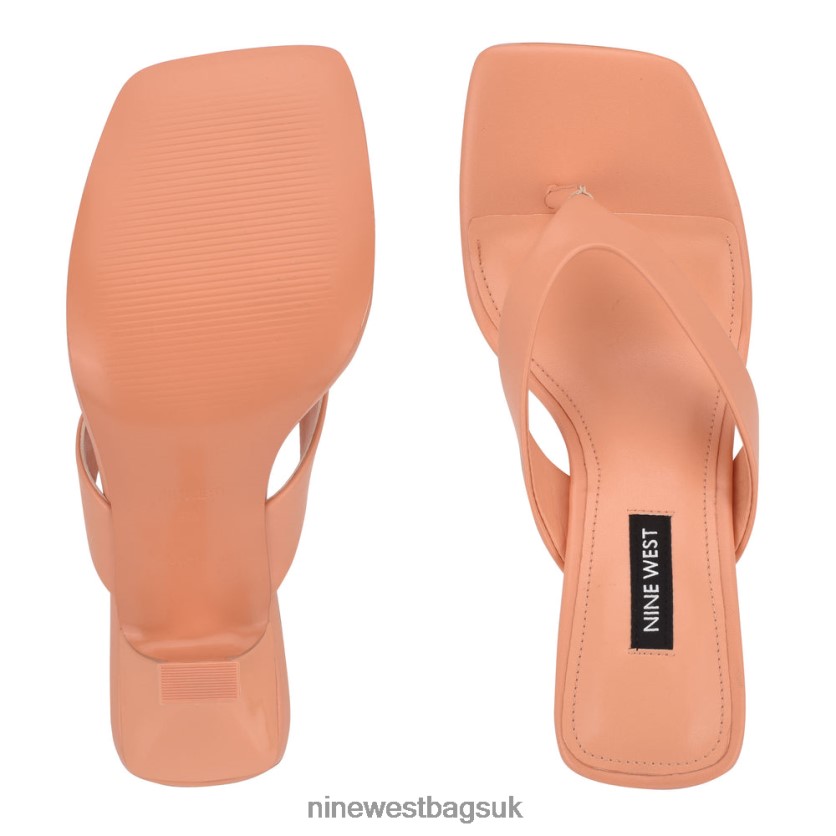 Nine West Nest Heeled Thong Sandals RFX40B609 - Nine West UK Creamsicle