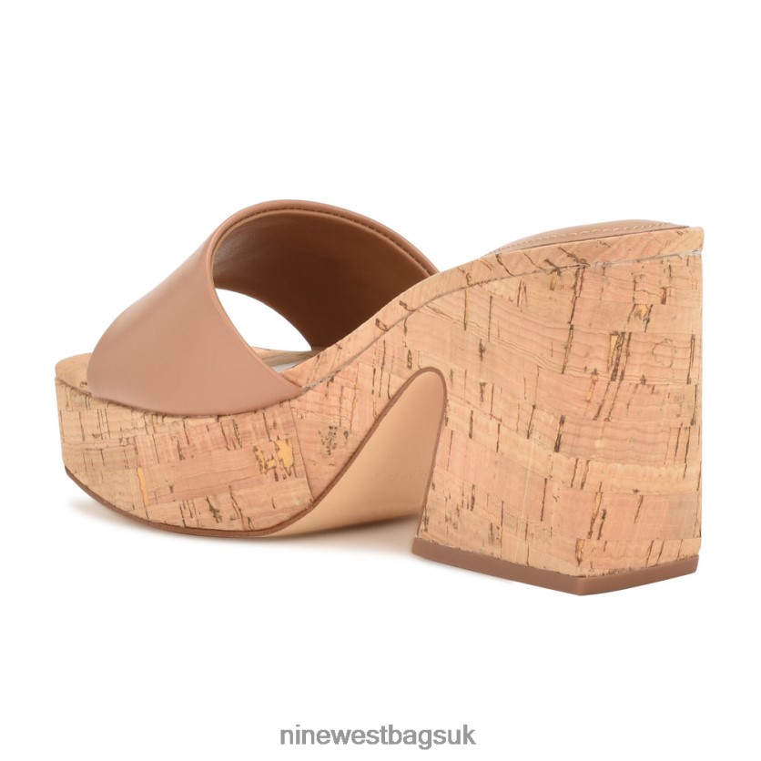 Nine West Oklee Platform Slide Sandals RFX40B243 - Nine West UK Sale Tan