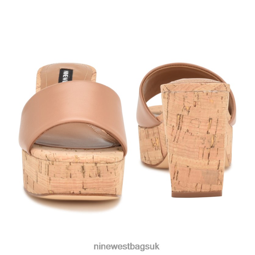 Nine West Oklee Platform Slide Sandals RFX40B243 - Nine West UK Sale Tan