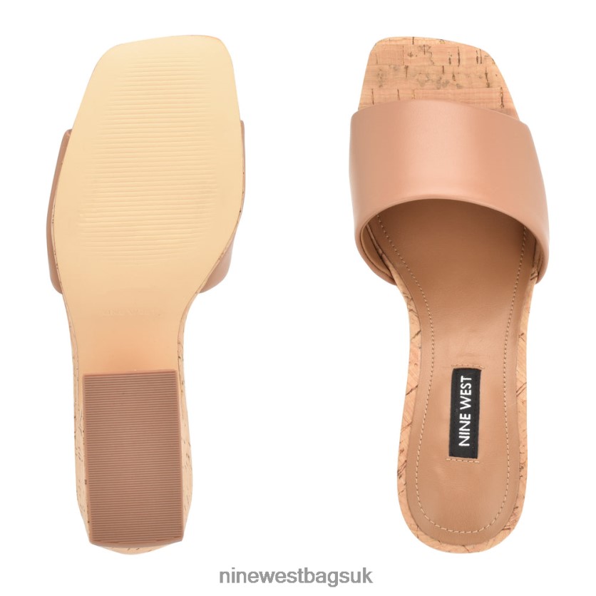 Nine West Oklee Platform Slide Sandals RFX40B243 - Nine West UK Sale Tan