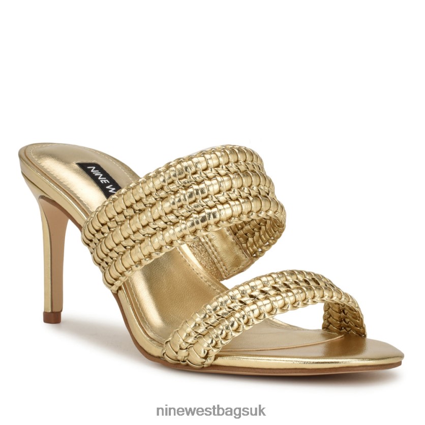 Nine West Pause Heeled Slide Sandals RFX40B132 - Nine West Bags UK Platino