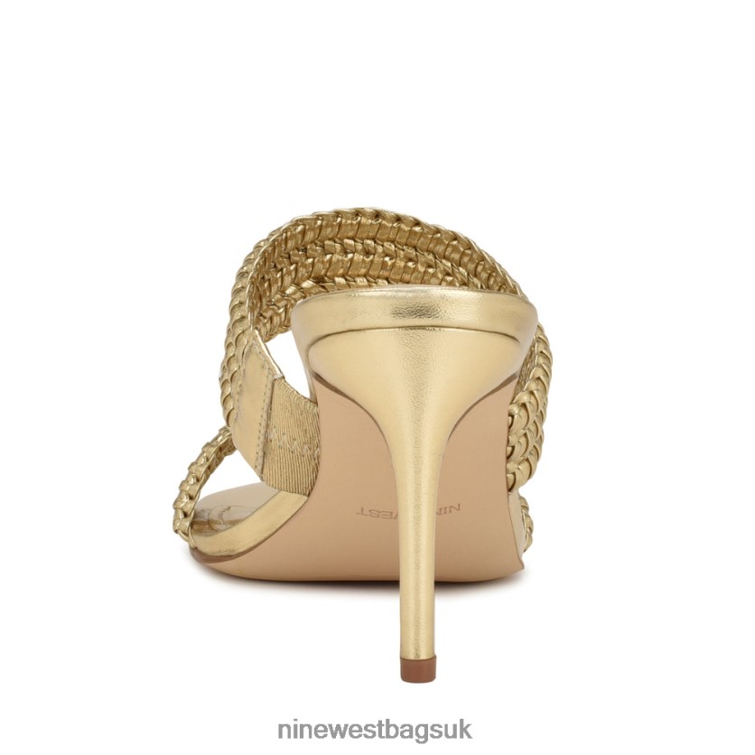 Nine West Pause Heeled Slide Sandals RFX40B132 - Nine West Bags UK Platino