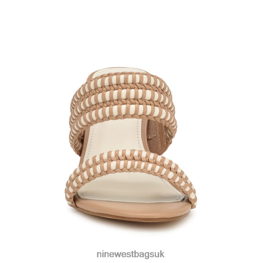 Nine West Pause Heeled Slide Sandals RFX40B134 - Nine West Sandals UK Natural Cream