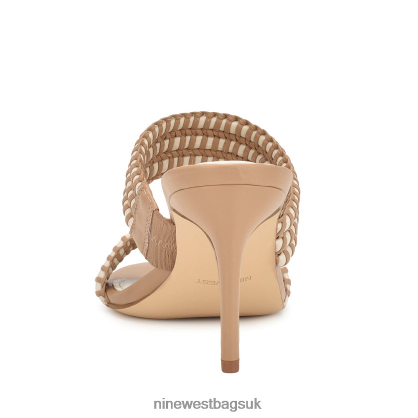 Nine West Pause Heeled Slide Sandals RFX40B134 - Nine West Sandals UK Natural Cream