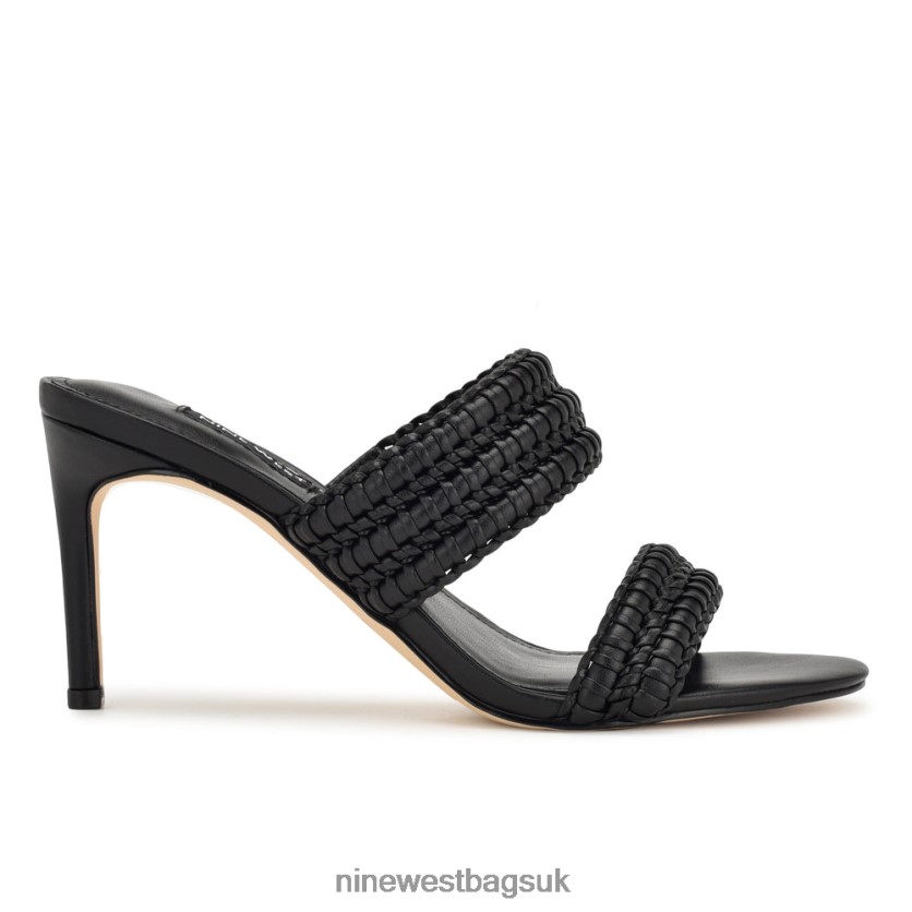 Nine West Pause Heeled Slide Sandals RFX40B135 - Nine West UK Sale Black