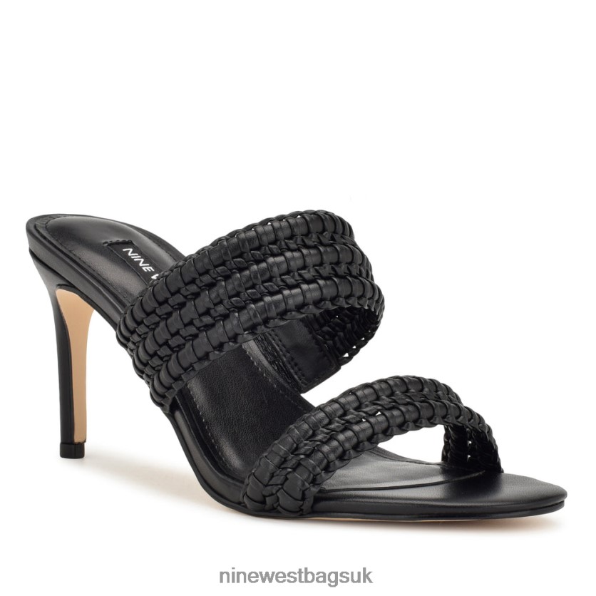 Nine West Pause Heeled Slide Sandals RFX40B135 - Nine West UK Sale Black