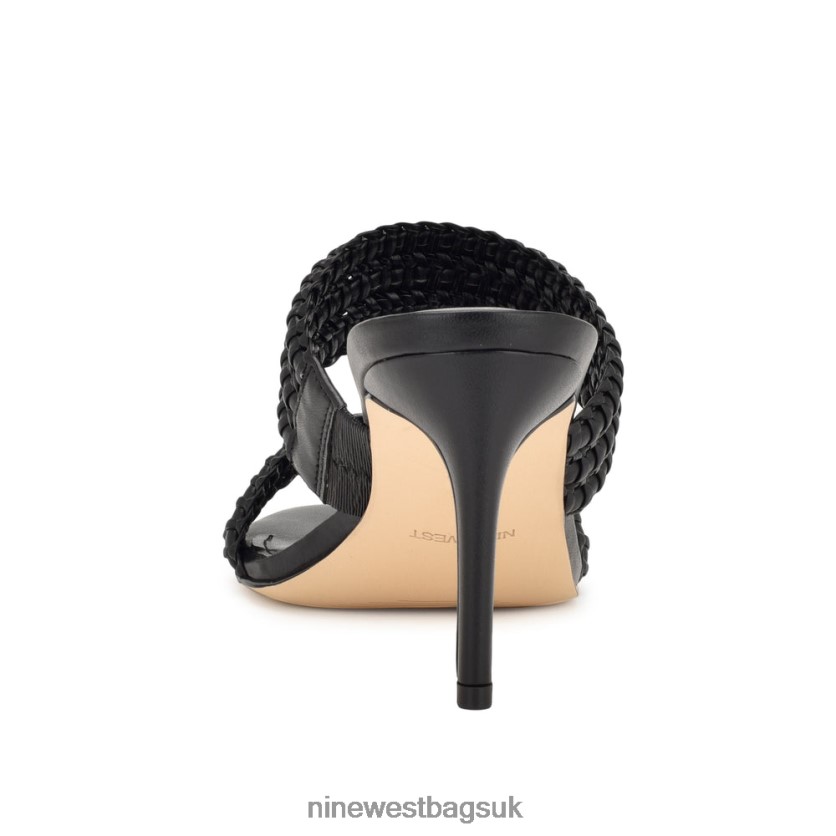 Nine West Pause Heeled Slide Sandals RFX40B135 - Nine West UK Sale Black