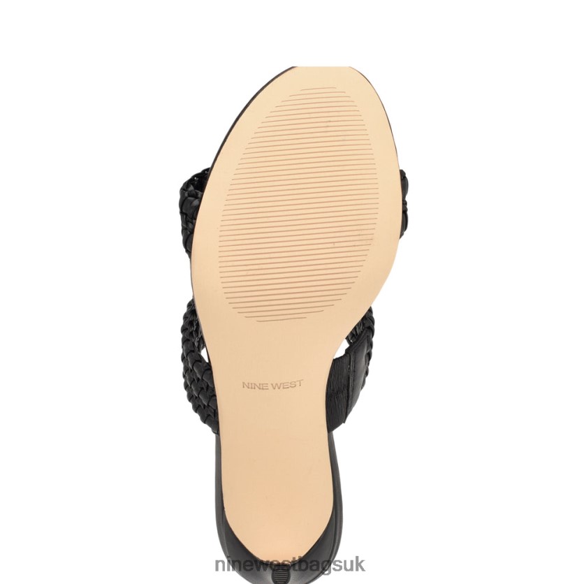 Nine West Pause Heeled Slide Sandals RFX40B135 - Nine West UK Sale Black