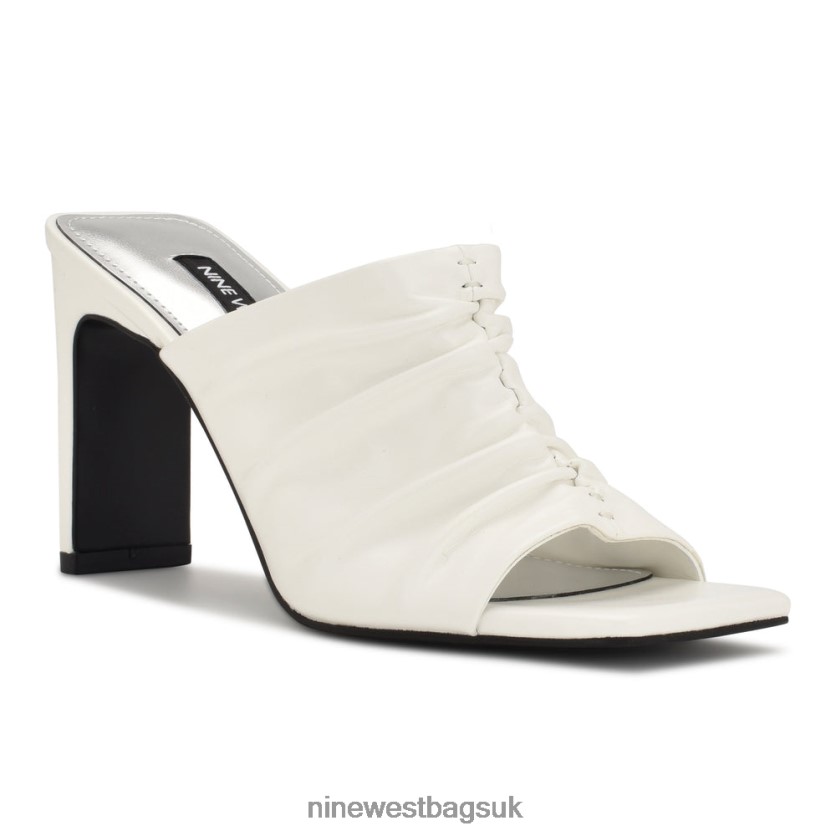 Nine West Peary Heeled Slide Sandals RFX40B318 - Nine West Sandals UK White