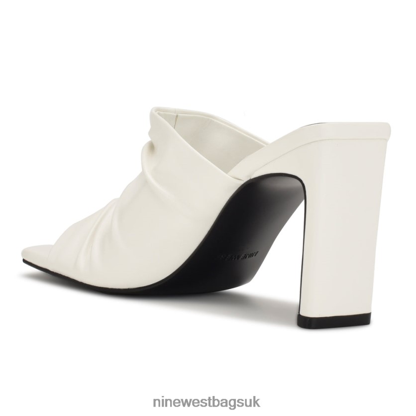 Nine West Peary Heeled Slide Sandals RFX40B318 - Nine West Sandals UK White