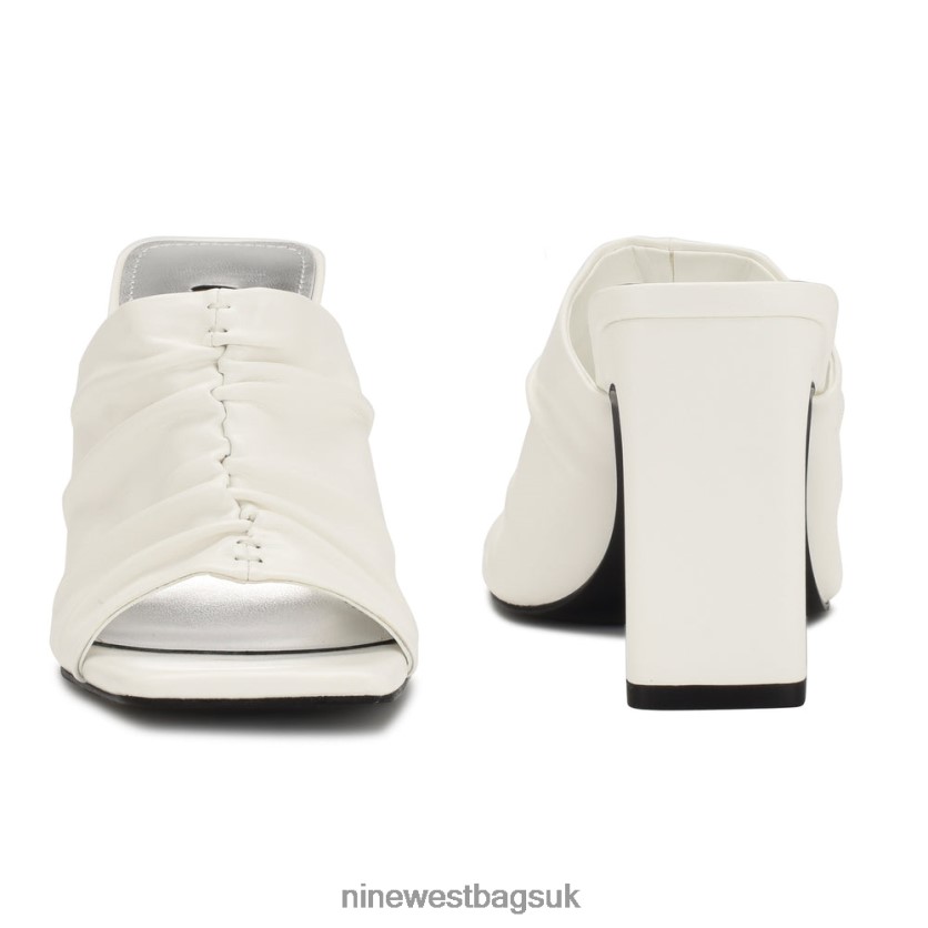Nine West Peary Heeled Slide Sandals RFX40B318 - Nine West Sandals UK White
