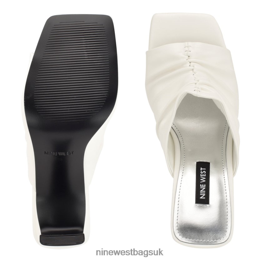 Nine West Peary Heeled Slide Sandals RFX40B318 - Nine West Sandals UK White