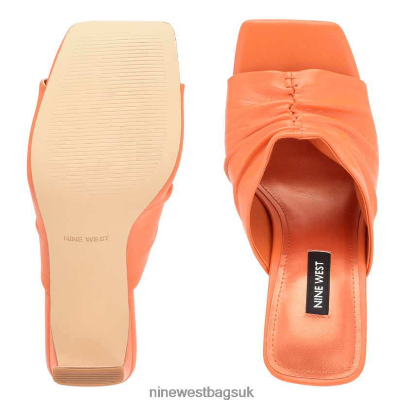 Nine West Peary Heeled Slide Sandals RFX40B320 - Nine West Bags UK Orange