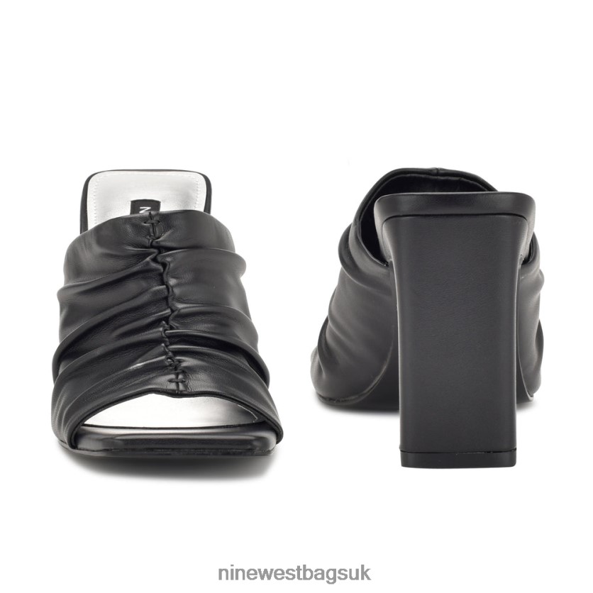 Nine West Peary Heeled Slide Sandals RFX40B321 - Nine West UK Black