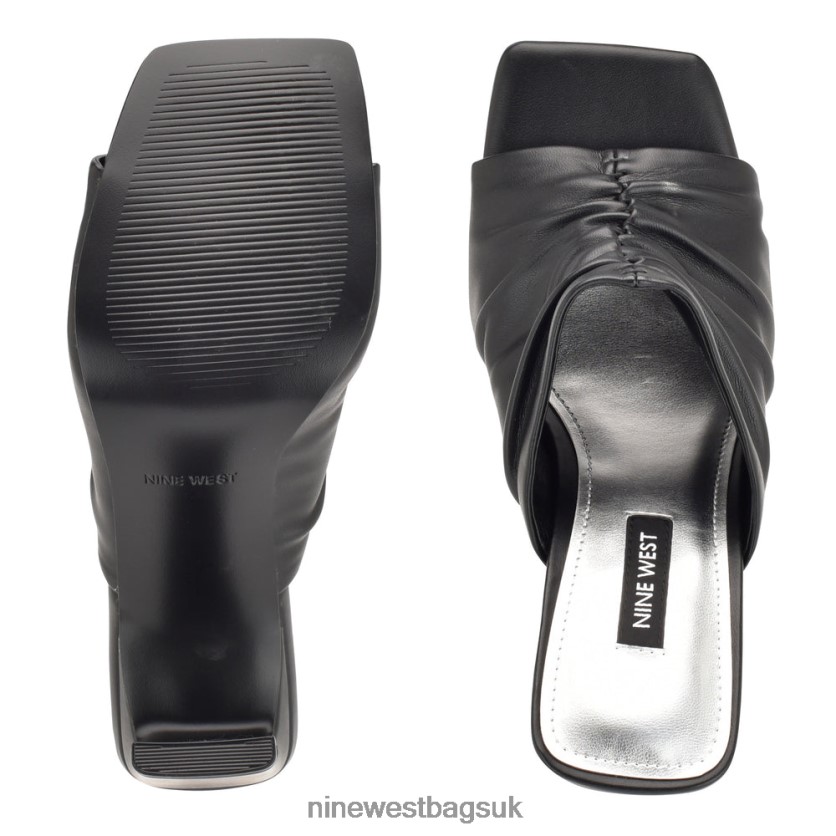 Nine West Peary Heeled Slide Sandals RFX40B321 - Nine West UK Black